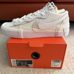 nike blazer low sacai white size 9.5 new