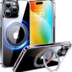 TORRAS 360° Rotatable Ring for iPhone 15 Pro Case with Stand