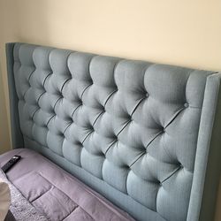Queen Tufted Teal Headboard