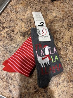 Brand new llama / stripe socks 2 pairs