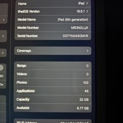 IPad 6th Gen (Perfect Condition) (Unlocked)