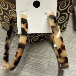 Tortoise Statement Hoop Earrings