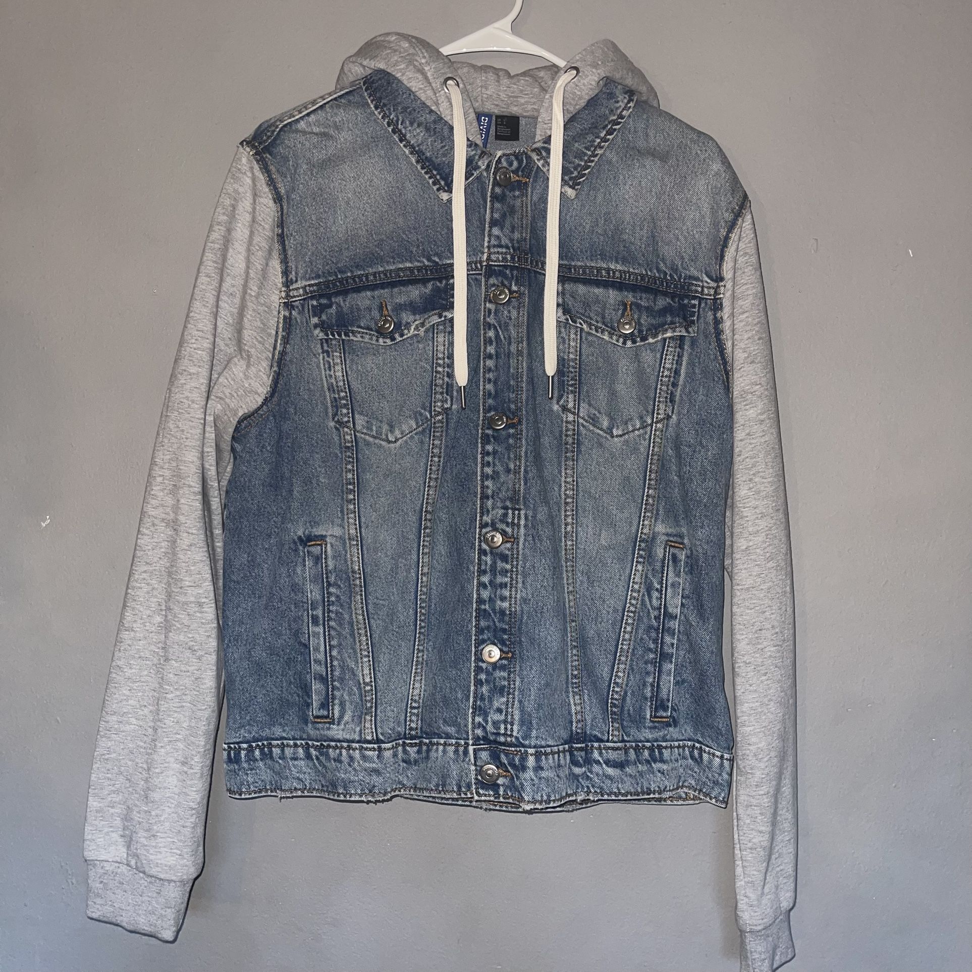 Men’s H&M Denim Hoodie Jacket – Size Large, Worn Once!