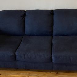 Large Suede Couch/Pull Out Bed