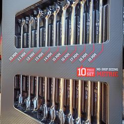 ICON Professional Ratcheting Wrench Set Anti Slip Metric 10pcs