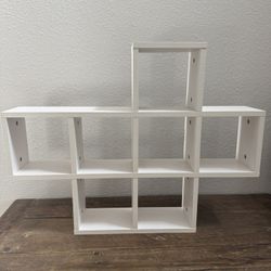 White hanging cube shelf