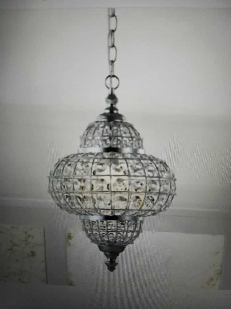 Small Chandelier 12" X 19.5 . Single  E26 Bulb.    Brand Is Jonathan Lighting , Model Is Juliette.  New Never Installe Light Fixture.