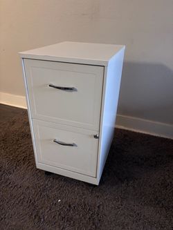 White 2-Drawer Mobile Filing Cabinet