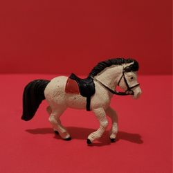 Safari Ltd Miniature mini pony horse toy figurine 2.5” Beige Ran With Saddle. 