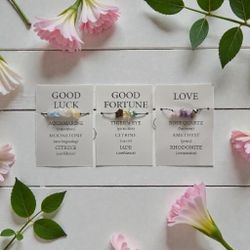 Set of Three Gemstone Rope Inspirational Bracelets 