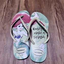 Havaianas Disney Flip Flops Ariel The Little Mermaid Size 9/10 Women’s Sandals i