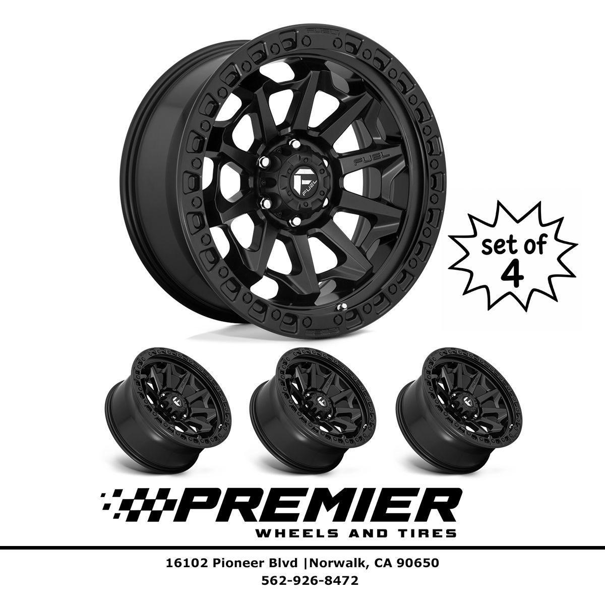 (4) Fuel D694 Covert Matte Black 17x8.5 6x114.3 14mm & Tire Package LT265/70r17 AT Installed! Nissan Frontier Dodge Durango