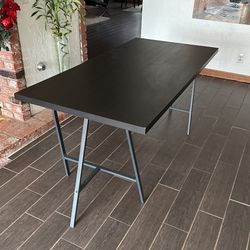 Black IKEA Desk With Legs And Cable Management 