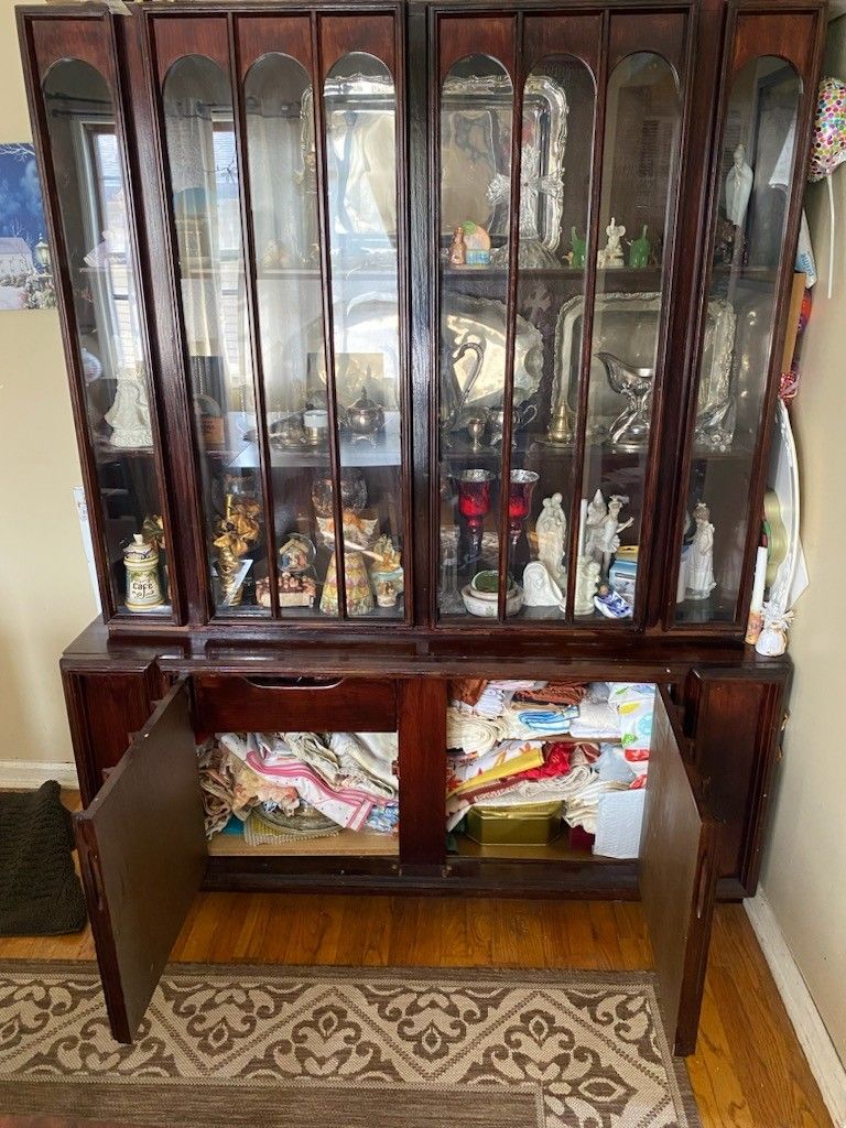 Vintage 1960s Mid Century Modern Scandinavian Lighted China Cabinet By Keller Furniture