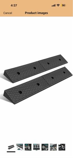 DNA Motoring 2pcs 2.1" Rise Rubber Curb Ramp Heavy Duty Loading Driveway Ramp Threshold Ramps 38.6" W x 5.9" D x 2.1" H for Loading Dock, Warehouse, M