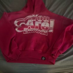 Pink and white hoodie