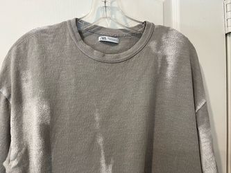 ZARA GRAY RELAXED FIT SUN BLEACHED PATTERN SHIRT-MEN’S MEDIUM