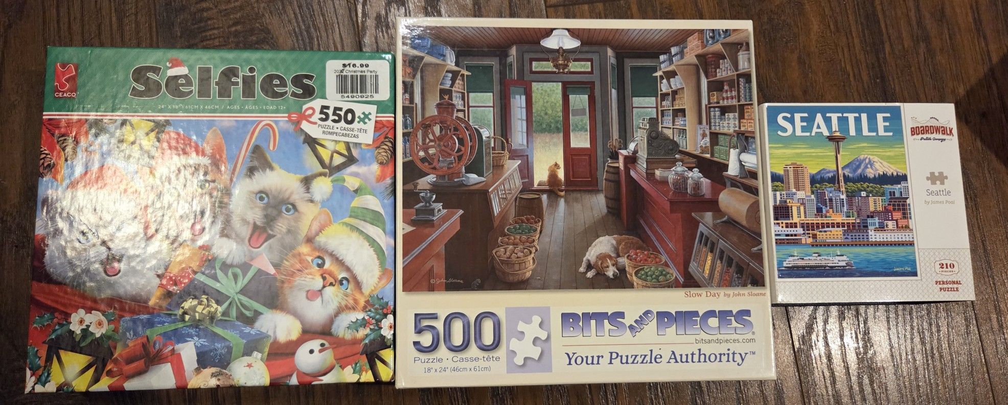 3 Puzzle Lot 550 Pieces, 500, 210 Cats