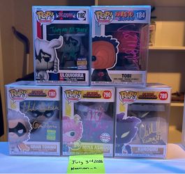 Authenticated Anime Funko Pop Lot of 5 - Naruto MHA Bleach JSA PSA COA