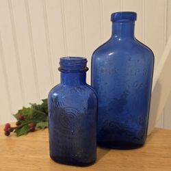 Antique Bottles Cobalt Blue 1906Phillips Milk Magnesia Glass Medicine Apothecary