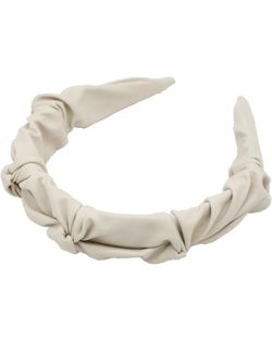 Leather Nude Beige Bone Color Headband