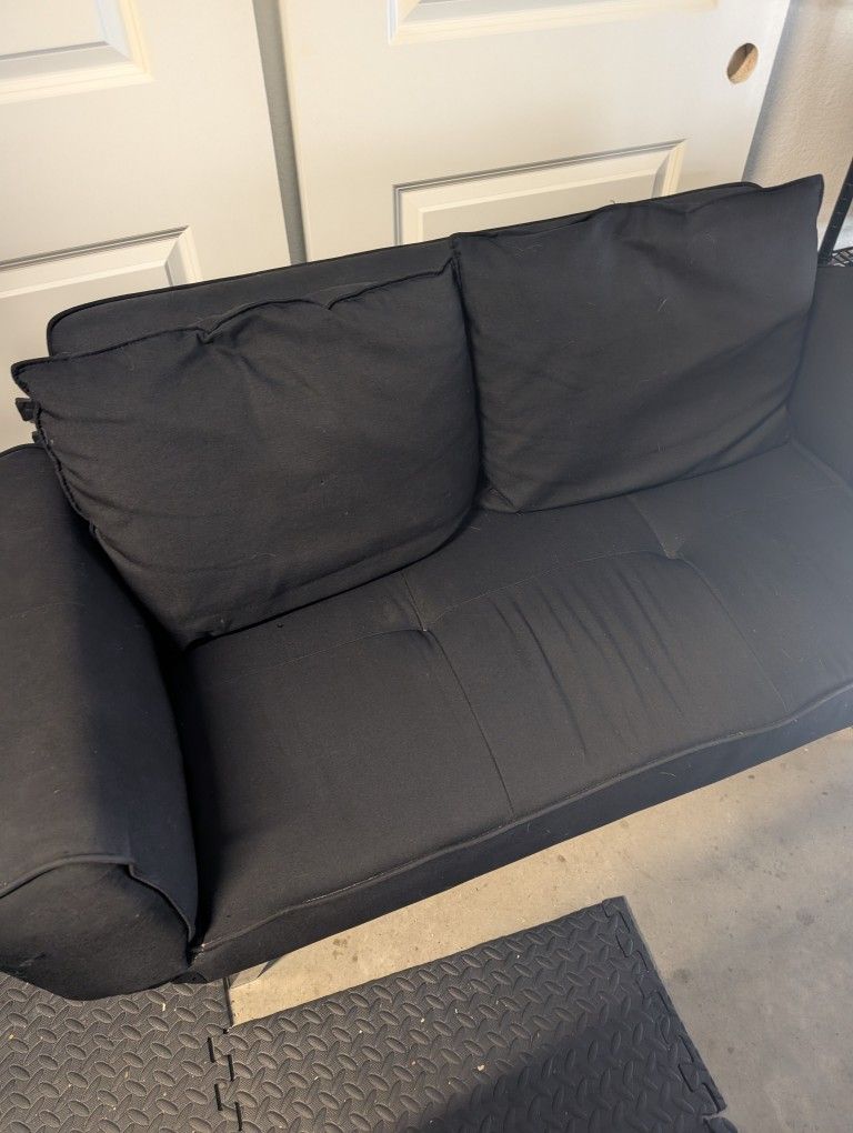 Black Small Couch Converts To Single Bed