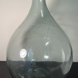 Vintage Ambrosio Glass Jar Balloon Frame Demijohn 25 Liters 20 Inches Large