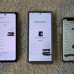 Iphone 11, Samsung Note 10+ & S23 Ultra