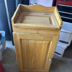 Oak Wood Kitchen Trash / Wastebasket 