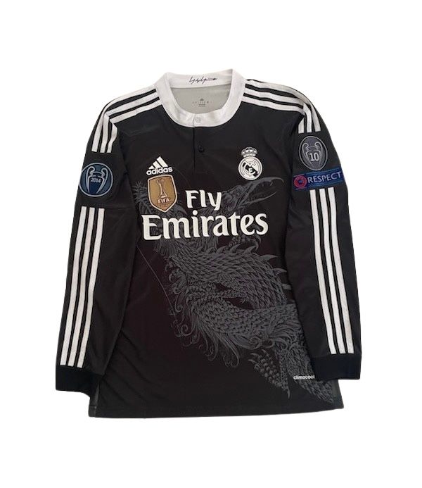 Real Madrid UCL 2014 Ronaldo #7 Yohji Yamamoto Black Dragon Jersey All Sizes Small Medium Large XL 2XL