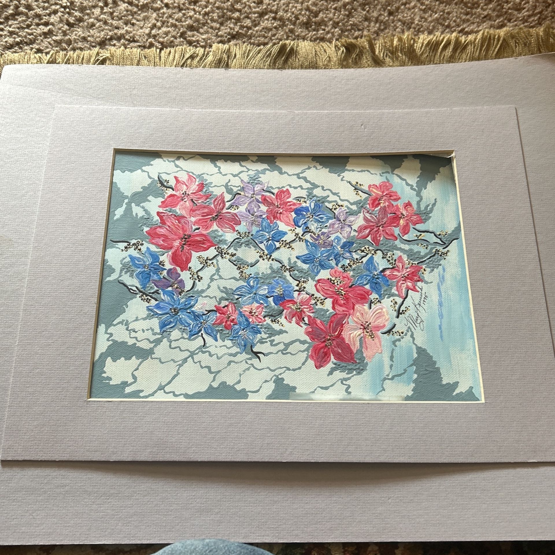 Signed Flower Painting 