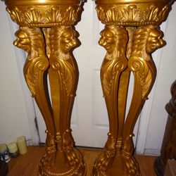 Available 2 Tall Vintage Italian Marble Top Vintage 