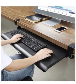 HUANUO New Keyboard Tray Under Desk with C Clamp-Large Size
