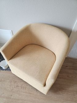 2 x Yellow Modern Lounge Chairs