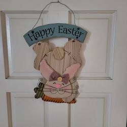 Happy Easter Door/Wall Hanging with Bunny