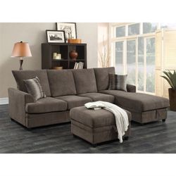 New! Moxie Chocolate Sectional Sofa w/Sleeper & Storage $39 Down (NO CREDIT CHECK FINANCING)