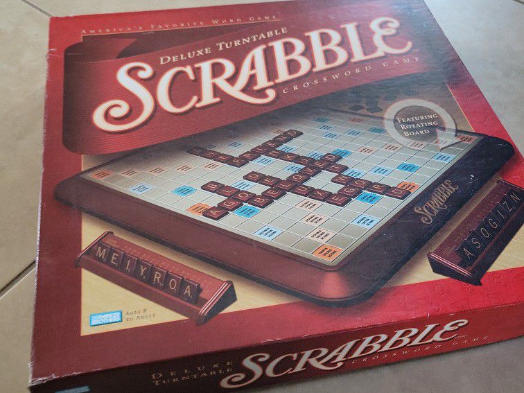 2001 PARKER BROTHERS SCRABBLE DELUXE TURNTABLE BOARD GAME 