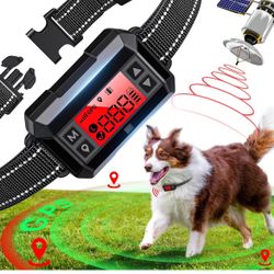  Electric Fence for Dogs GPS Dog Collar Fence System Portable Wireless Dog Fence System Adjustable Warning Strength Radius 33-999 Yards 