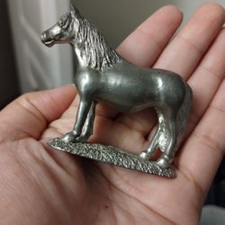 Pewter Horse Figurine 