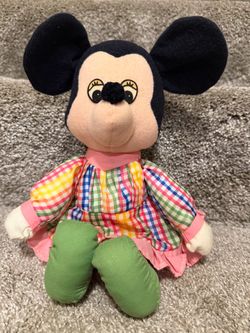 1980s Knickerbocker Disney 12” Minnie Mouse Stuffed Plush Toy
