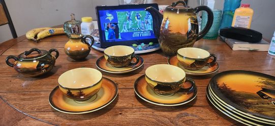 1930s West Germany hand painted tea set