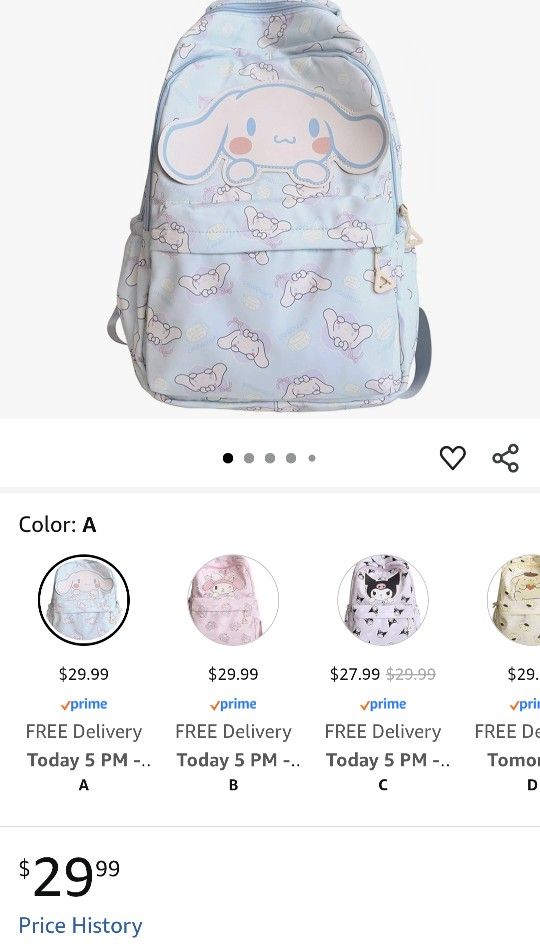 Girls Hello Kitty Character Backpack