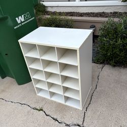 Compartmental shelves. 