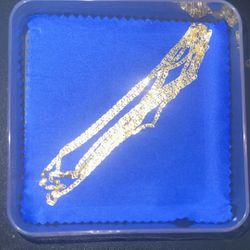 14k Solid Yellow Gold Diamond Cut Marina Link Chain