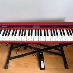 🎹Roland GO:KEYS red keyboard with stand and pedal
