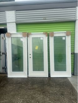 Exterior impact glass door set with sidelights 108x80