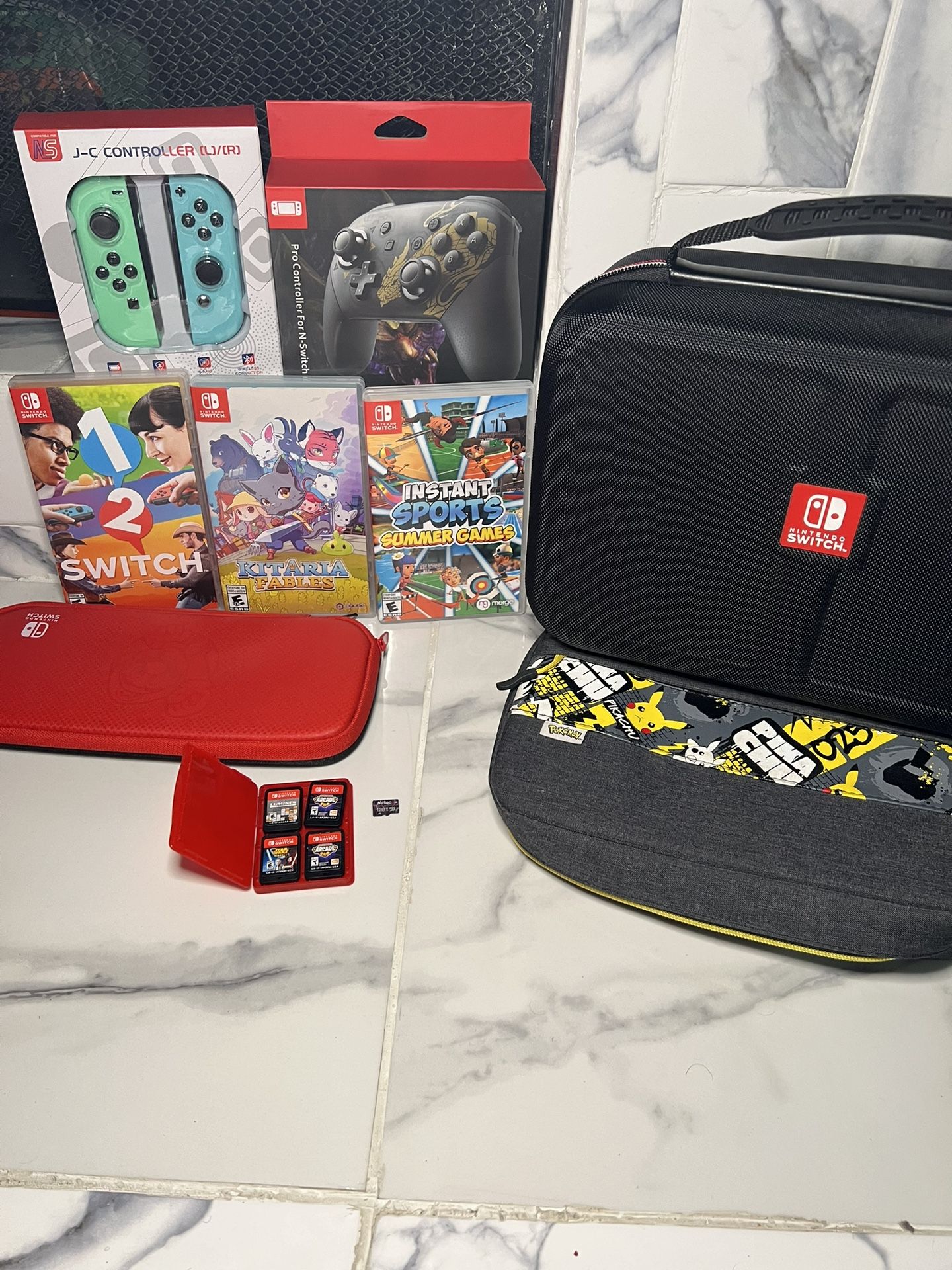 NINTENDO SWITCH ACCESSORIES AND GAMES