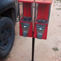 Vintage OAK Double Candy Machine With Keys