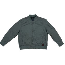 Lucky Brand Mens XXL Olive Green Bomber Jacket Full Zip Sleeve Pocket