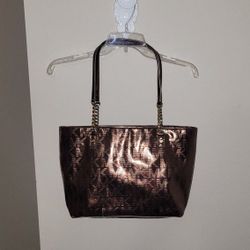 Michael Kors Medium Size Logo Tote Purse Hand 👜 Bag Bronze Excellent Condition PRICE Is Firm Cash Only 